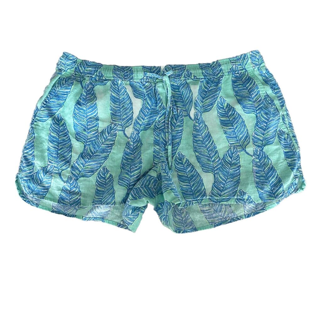 Vineyard Vines Linen Blend Shorts Womens M All Over Print Drawstring Floral